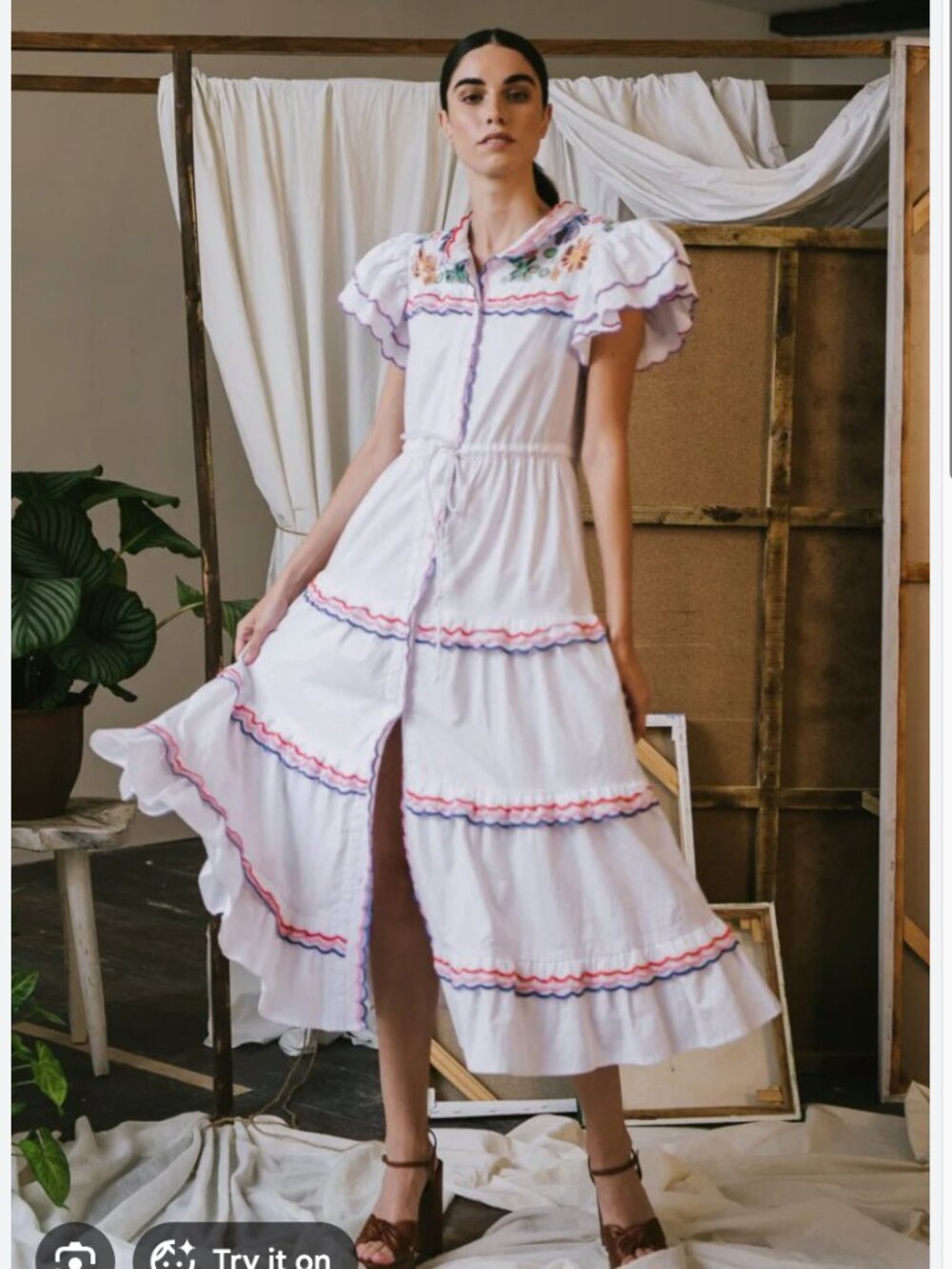 Celia B  Silene Striped Long Dress  White | Size: M NWT